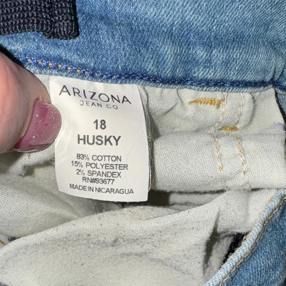 Boys Husky Size 18 Straight Leg Jeans Arizona Jean - Company Adjustable Waist